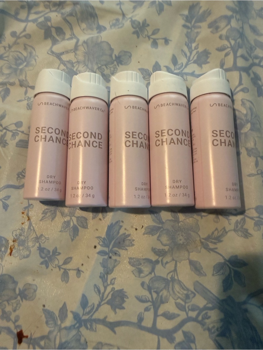 Second Chance Dry Shampoo (Pink) - Refreshing Oil Absorbing Spray x5 travel size